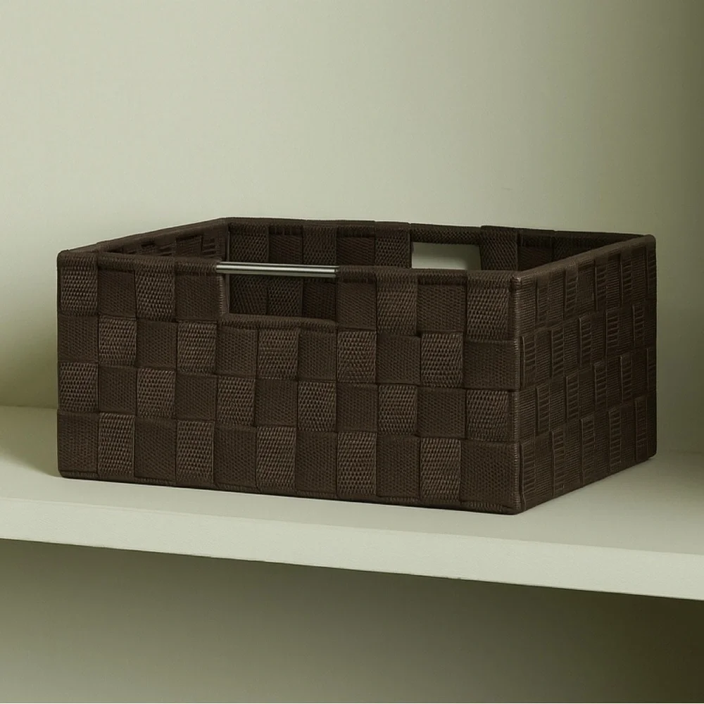 Woven Storage Basket with Built In Handles